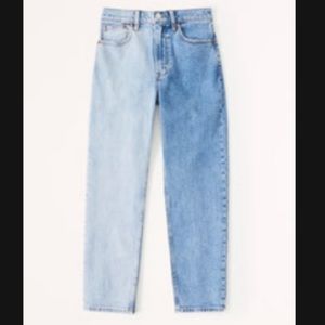 Abercrombie & Fitch High Rise Two-Tone Jeans - Light Blue and Blue